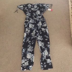 Floral navy jumpsuit